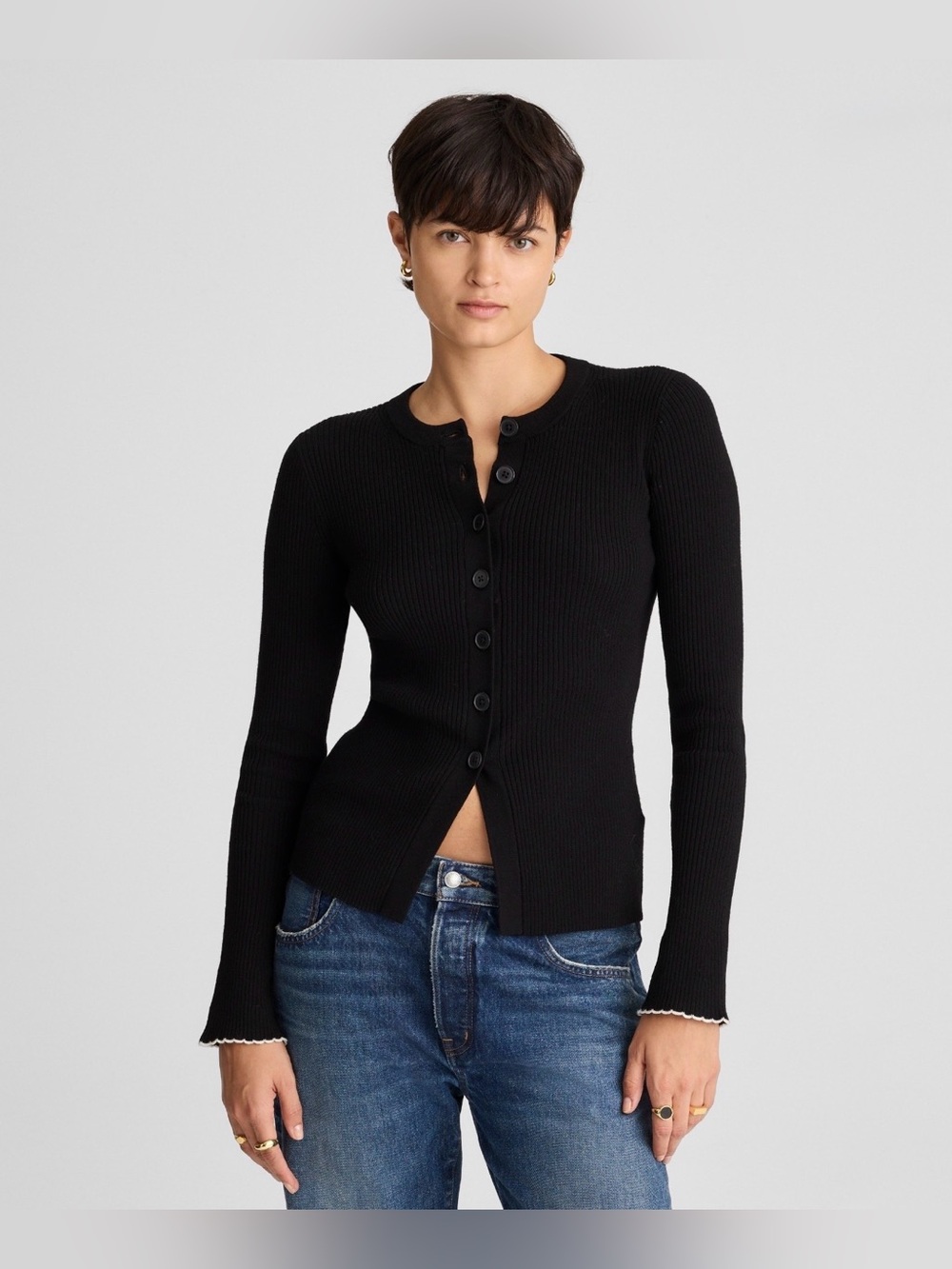 Madewell Whipstitched Longline Cardigan in Merino Blend